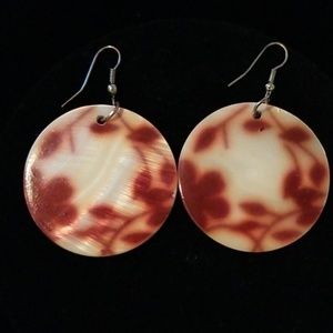 Mother of pearl disc earrings
